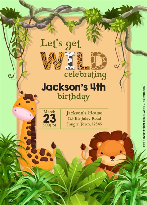 jungle invitations|jungle invitations ideas.